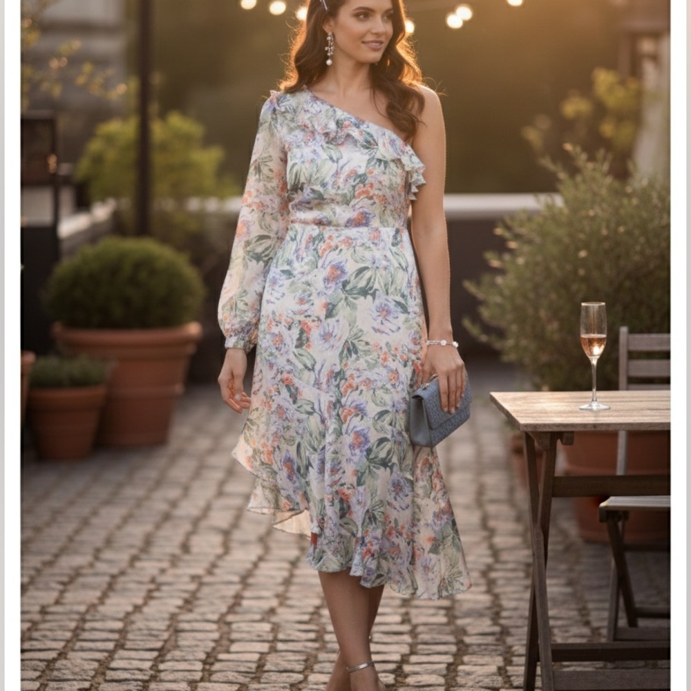 La Masion Talulah asymmetrical midi dress